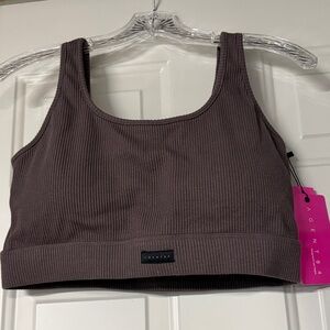 Women's Ribbed Brown Bralette